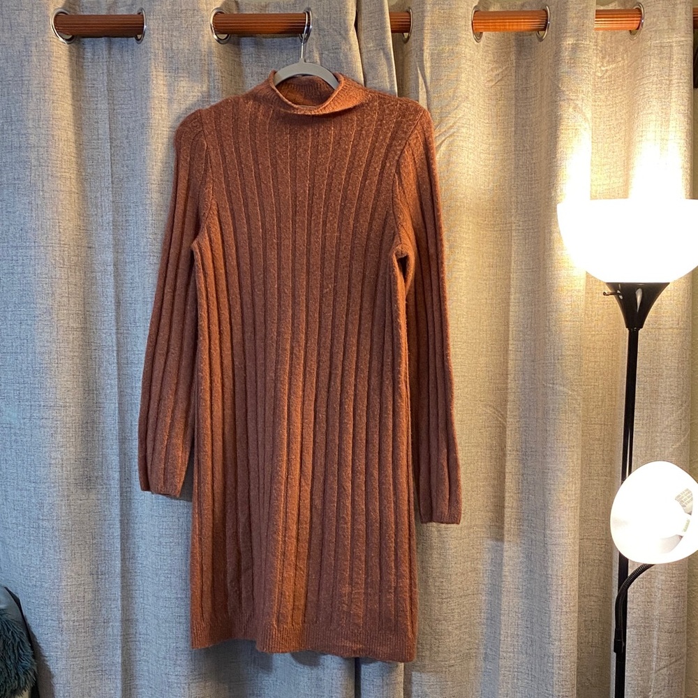 Madewell Rust Ribbed Knit Dress
